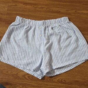 Originality Blue and White Striped Sleep Shorts